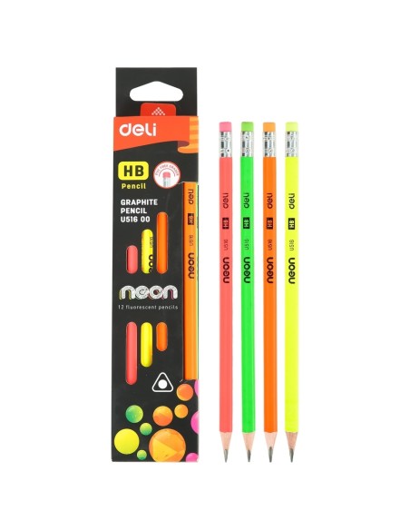 Graphite Pencil HB w/eraser12PCS/box Asst.