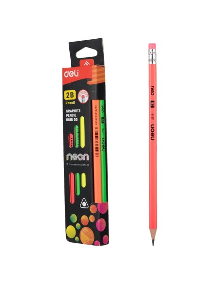 Graphite Pencil 2B w/eraser12PCS/box Asst.