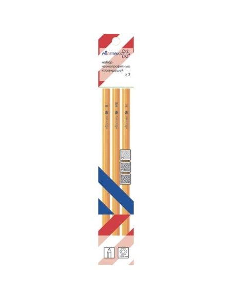 Harilik pliiats Attomex 3tk (B+HB+H)
