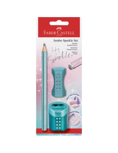 Harilik pliiats Faber-Castell Jumbo Sparkle Cosmic + teritaja ja kustukumm
