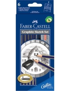 Harilik pliiats Faber-Castell Goldfaber 1221 visandi komplekt 6tk/pk