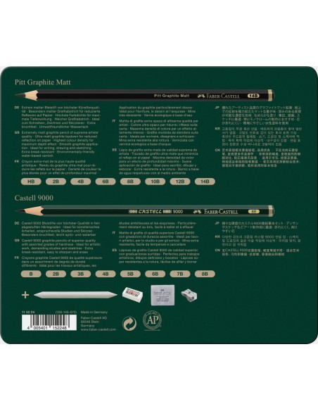 Pliiatsikomplekt Pitt Graphite Matt ja Castell 9000 20-osa