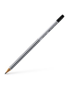 Faber-Castell Grip 2001 graphite pencil with eraser, HB, silver