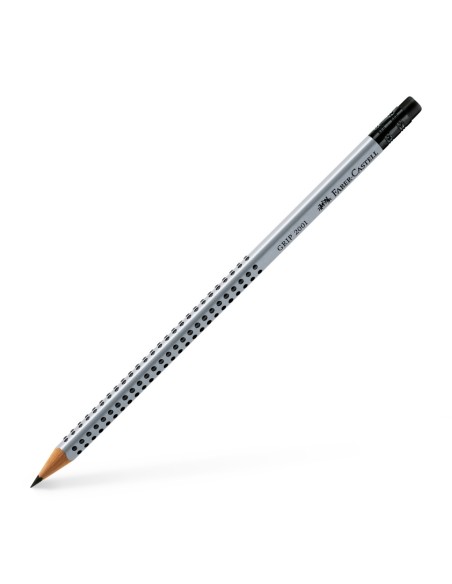 Faber-Castell Grip 2001 graphite pencil with eraser, B, silver