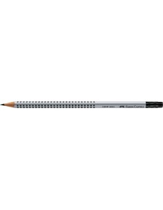 Faber-Castell Grip 2001 graphite pencil with eraser, B, silver 2