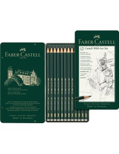 Faber-Castell Castell 9000 graphite pencil, Art Set, tin of 12, degrees of hardness 2H-8B