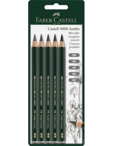 Harilik pliiats Faber-Castell 9000 Jumbo 5tk/pk
