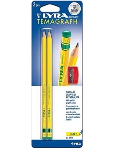 Graphite pencil LYRA Temagraph 2H 2pcs+sharpener