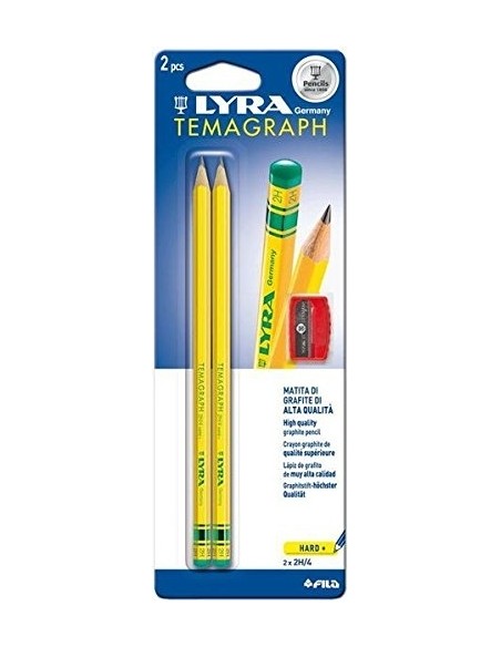 Graphite pencil LYRA Temagraph 2H 2pcs+sharpener