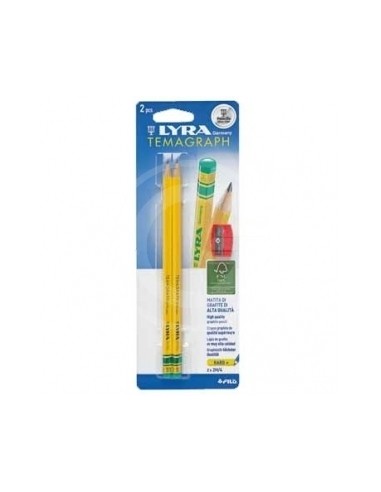 Harilik pliiats Lyra Temagraph H 2tk+teritaja blistris