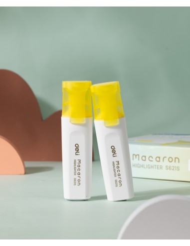 Tekstimarker DELI Macaron 1-5mm pastell kollane