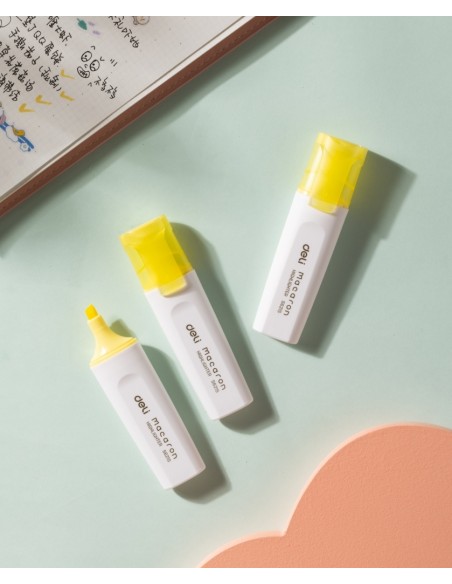 Tekstimarker DELI Macaron 1-5mm pastell kollane