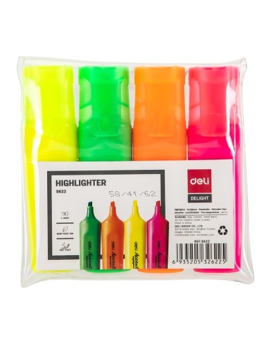 Highlighter DELI Chisel tip:1-4mm Asst.
