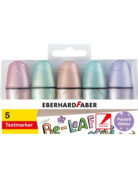 Tekstimarker EberhardFaber mini glitter pastell 5-värvi