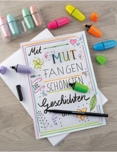 Mini Highlighter glitter pastel box of 5