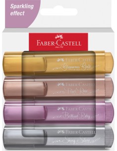 Tekstimarkerite komplekt Faber-Castell 46 metallik 4-värvi