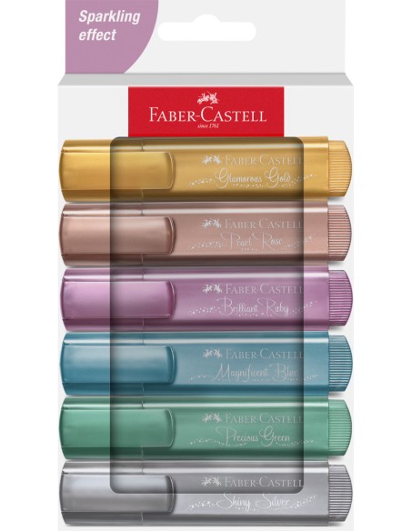Tekstimarkerite komplekt Faber-Castell 46 metallik 6-värvi