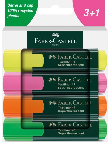 Tekstimarkerite komplekt Faber-Castell 48 4-värvi