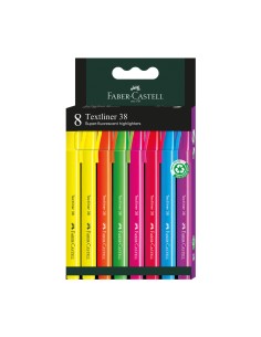 Tekstimarkerite komplekt Faber-Castell 38 8-värvi