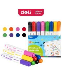 Whiteboard Marker DELI Soft tip black red blue green pink orange purple