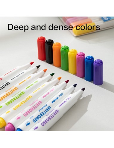 Whiteboard Marker DELI Soft tip black red blue green pink orange purple