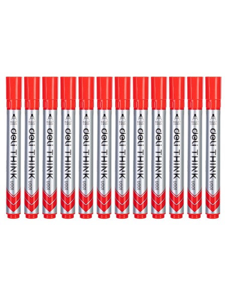 Valgetahvlimarker Deli U00140 punane, ümar ots 2mm