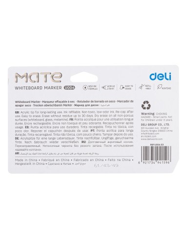 Whiteboard Marker Deli Chisel tip: 2-5mm Deli
