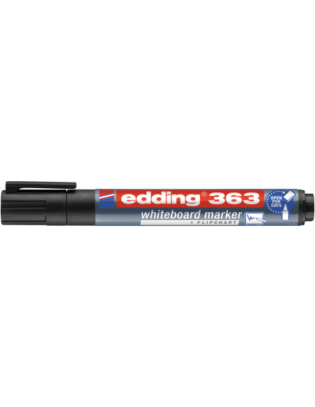 Valgetahvlimarker Edding 363 A8 must, lõigatud ots 1-5mm
