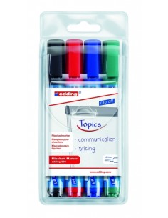 Tahvlimarker Edding 380 tahvliplokile, komplekt 4-värvi, 1.5-3mm