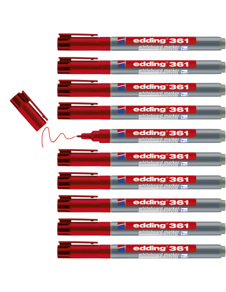 Valgetahvlimarker Edding 361, 1mm punane
