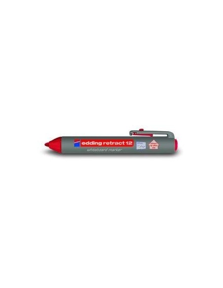 Valgetahvlimarker Edding 12 1,5-3mm, ümar ots, klõpsuga, punane