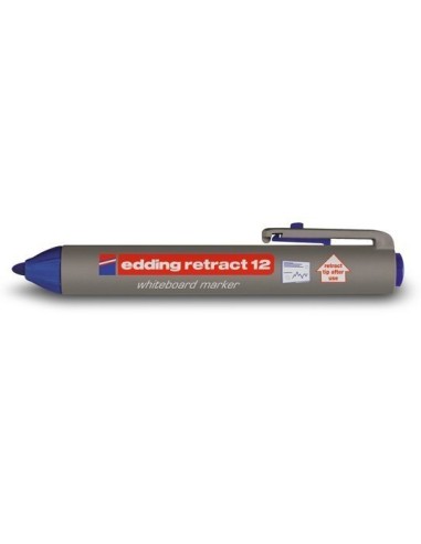 Valgetahvlimarker Edding 12 1,5-3mm, ümar ots, klõpsuga, sinine