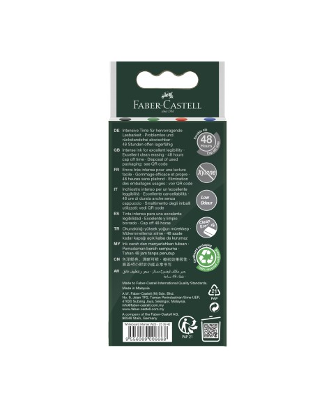 Valgetahvlimarkerid Faber-Castell W20 4-värvi