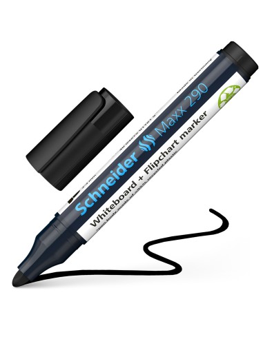 Valgetahvlimarker Schneider 290, ümar ots, must