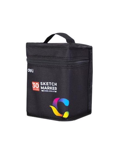 Marker DELI Sketch kahepoolsed 30-värvi