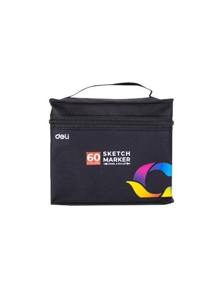Marker DELI Sketch kahepoolsed 60-värvi