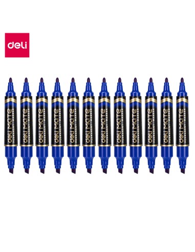 Permanent Marker Deli Chisel tip:2.5mm,Bullet tip:1.8mm Deli
