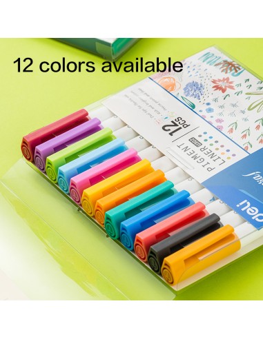 Pigment Liner DELI Tip: 0.5mm/1.0mm; black, red, blue, green, dark blue, dark