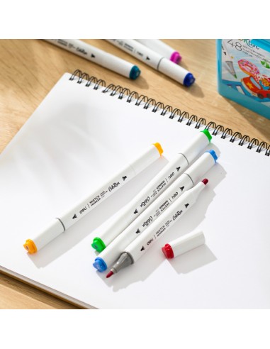 Marker DELI Sketch kahepoolsed kolmnurksed 24-värvi