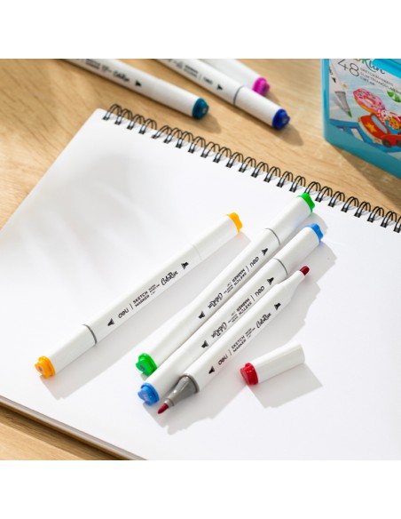 Marker DELI Sketch kahepoolsed kolmnurksed 24-värvi