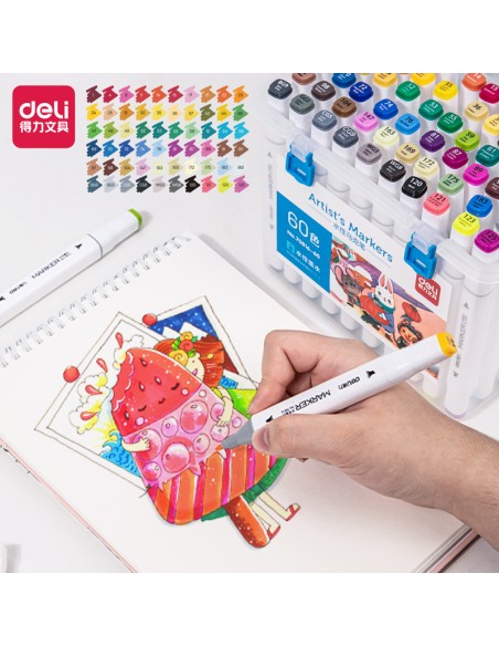 Sketch Marker DELI 60 colors asst.