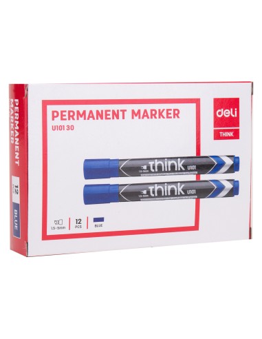 Permanentne marker DELI U101 1.5-5mm, lõigatud ots sinine