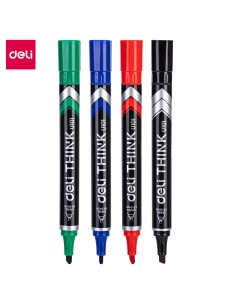 Permanentne marker DELI U101 1.5-5mm, lõigatud ots komplekt 4 värvi 2