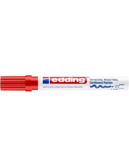 Värvimarker Edding 4000 dekoreerimiseks, 2-4 mm punane