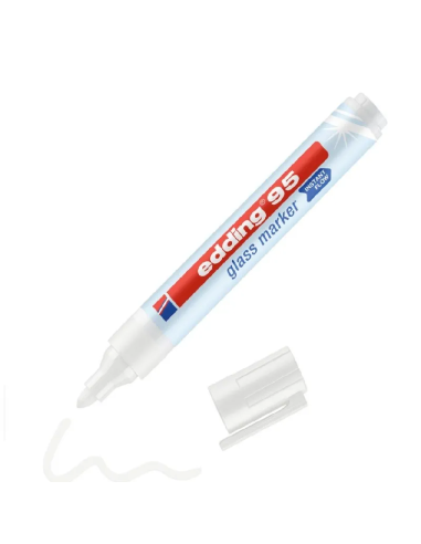 Klaasimarker Edding 95 valge ümara otsaga 1.5-3mm