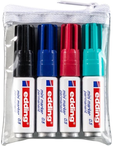 edding 0.5 mini permanent marker set of 4 assorted