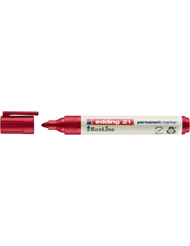 Permanentne marker Edding 21 EcoLine 1-5mm, lõigatud ots, punane