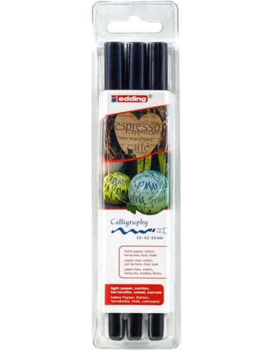 edding 1255 calligraphy pen set of 3 black