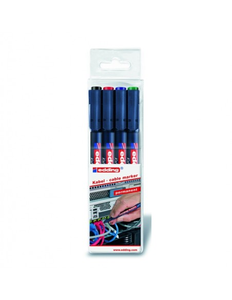 edding 8407 cable marker set of 4 assorted