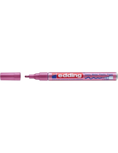 Värvimarker Edding 751 permanente, 1-2 mm metallik roosa